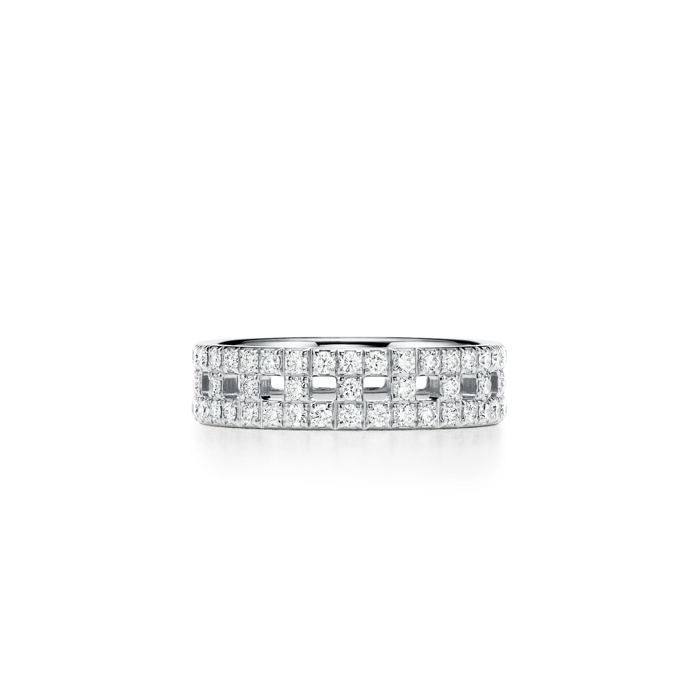 TIFFANY T TRUE WIDE RING IN WHITE GOLD WITH PAVÉ DIAMONDS 63963569